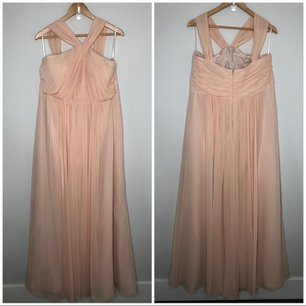 JENNY Yoo Peach Long Bridesmai or Prom Dress  Size 12‎